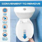 Plexon Soft Cushioned Toilet Seat, Round White, Slow-Close Lid and Seat, Quick-Release Hinges, Easy To Clean and Change, No Tools Required, Stain-Resistant, Durable Vinyl with Wood Core