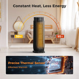 BREEZOME Space Heaters for Indoor Use, 1500W, with Thermostat, 24H Timer, 90° Oscillating, Quiet, Portable, PTC Ceramic, with Remote, Fast Safety Heat for Home Bedroom (BLACK)