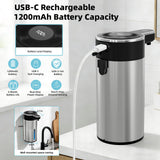 Automatic Foaming Soap Dispenser Touchless, Clog-Free Pump, 0.2s Fast Sensor, USB-C Rechargeable &13.5 oz/400ml Rechargeable, 4 Adjustable Liquid Levels, IPX5 Waterproof,Level Display