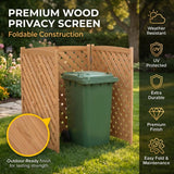 Outdoor AC Fence Screen, 3 Panel Solid Wood Privacy Fence 32 x 38 Inch