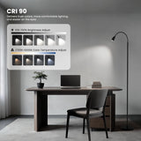 Radiovix Reading Floor Lamp, Dimmable LED Floor Lamp with Remote, Standing Lamp with Flexible Gooseneck, Zoomable Spotlight, Reading Light, Task Crafting Tall Lamps for Living Room Office Bedroom