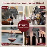 Ultimate Wine Preservation System: Built-In Electric Wine Aerator & Opener with Cork-Still Vacuum Tech - 5+ Week Freshness, No Consumables Needed | Premium Wine Accessories for Wine Connoisseurs