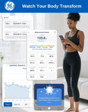 GE Smart Scale for Body Weight and Fat, Digital Bathroom Scales BMI Body Fat - Bluetooth 13 Body Composition Monitor for Muscle Mass People with App, Accurate 400lb Weighing, Battery-Black