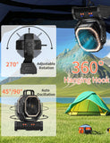 EEIFO Battery Operated Fan Portable Battery Powered Outdoor Camping Tent Fan with LED Lantern Light 20000mAh Rechargeable, Oscillating, 360° Rotating Hanging Hook, Cordless USB Desk Fan(Black)