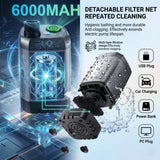 Portable Shower for Camping with Heater, Portable Camping Shower Pump with 6000mAh Battery, 1500W Water Heater, 5.3Gal Foldable Bucket, Digital Display Outdoor Shower for Camping, Beach, RV