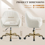 Vanity Chair with Wheels, Comfy Home Office Desk Chairs