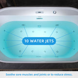 WOODBRIDGE 72" x 35-3/8" Whirlpool and Air Bath Heated Soaking Combination Tub with Adjustable Speed Air Blower and Display Control Panel, White,BJ-500