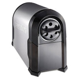 Heavy Duty Commercial Classroom Electric Pencil Sharpener with Replaceable Cutter Cartridge System, 6-Hole, Silver/Black Bostitch