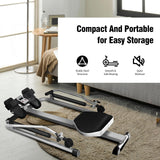 GYMAX Rowing Machines for Home, Hydraulic Rower with LCD Monitor, Adjustable Resistance up to 110LBS & Large Cushioned Seat, 265LBS Quiet Rowing Machine for Aerobic Workout Exercise Fitness