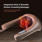 Feiyx Shiatsu Back and Neck Massager,with Electric Deep Tissue Kneading Massage,for Neck, Back, Shoulder, Foot and Legs, Use at Home, Car, Office, Cream Color