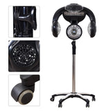 Professional 1400W Infrared Hair Dryer with LCD Display, Adjustable Heights, with Wheels - Ideal for Home and Hair Salons, Standing Salon Lamp in Sleek Black Design