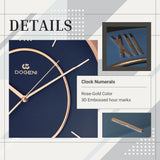 Wall Clock Metal Frame Modern Style 15.9 Inch Silent Analog Roman Numerals Home Decorative for Bedroom, Living Room