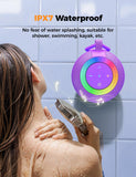 dbsono Portable Bluetooth Speaker Shower Waterproof: IPX7 Loud Sound with Suction Cup Removable, Birthday White Elephant Stocking Stuffers for Adults Teens Women Men, Cool Gadgets with Light-Purple