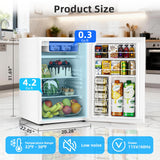 Antarctic Star 4.5 Cu.Ft Compact Refrigerator with Freezer,Mini Fridge Single Door with Adjustable Thermostat,Removable Glass Shelves for Apartment/Dorm/Office,WHITE