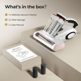 JIGOO Bed Vacuum Cleaner with Dust Sensor, Mattress Vacuum Cleaner with UV & Ultrasonic and High Heating, 13Kpa Suction 500W Powerful Double-Cup Handheld Vacuums (J300, Corded)