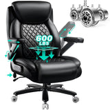 Office Desk Chair with Pocket Spring Cushion,High Back Computer Chair with Lumbar Support,Dual Rubber Wheel