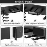 Tindbea Hair Dryer Holder Curling Iron Holder Flat Iron, Blow Dryer Holder Wall Mount, 3 in 1 Bathroom Hair Tool Organizer Rack for Universal Dryer, Matte Black