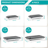 Sorbus 8-Piece Glass Baking Dish Set with Lids – BPA-Free, Airtight, and Safe for Dishwasher, Oven, and Freezer – Includes 4 Sizes for Meal Prep, Portion Control, Lasagna, and Healthy Eating