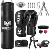 Mesetast Punching Bag for Adults, 4ft Heavy Boxing Bag Set with 12 OZ Gloves for MMA Karate Kickboxing Boxing - Unfilled MESETAST