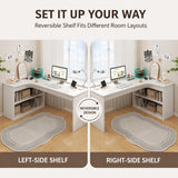 WOOOFA L Shaped Desk with Storage, Corner Computer Desk with Open Shelves