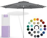 Midtown Umbrellas Push & Pop 10 Ft Patio Umbrellas with Push & Pop Mechanism, 8 Fiberglass Ribs & Sunbrella Fabric – Outdoor Umbrella for Deck, Pool, Cafés & Hotels – Black & White Canopy, Silver Pole