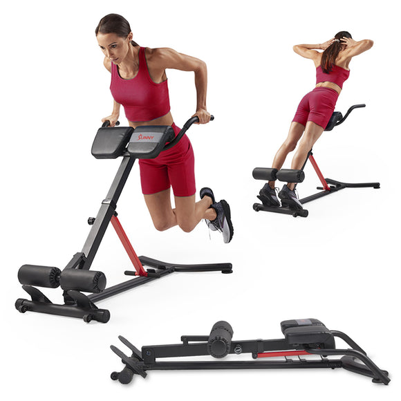 Sunny Health & Fitness Hyperextension Roman Chair with Dip Station - SF-BH620062, Black Sunny Health & Fitness