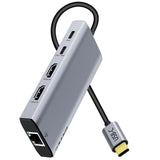 USB C Laptop Docking Station Dual HDMI Monitor 10in1 Dongle Type-C Hub Dock
