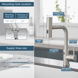 GIMILI Touchless Kitchen Faucet with Pull Down Sprayer, 15” Hight Brushed Nickel Single Hole Handle Kitchen Sink Faucets