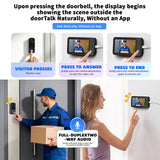 Doorbell Camera Wireless, 720P HD Smart Doorbell 4.5" Monitor Screen
