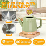 LONGSEED Ceramic Electric Kettle 1.2L, Automatic Shut Off Tea Kettle & Hot Water Boiler Pot For Coffee & Tea, Prevent Boil Dry, 1000W, Seed-green
