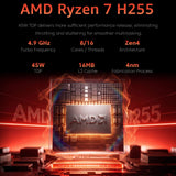 KAIGERR Gaming Laptop, 24GB DDR5 512GB NVMe SSD Laptop Computer with AMD Ryzen 7 H255(8C/16T, Up to 4.9GHz), 16.0 inch Windows 11 Laptop, Radeon RX Vega 8 Graphics,WiFi 6, Backlit KB