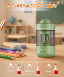 2 Pack Electric Pencil Sharpener, Fully Automatic, for Classroom, Green