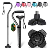 BeneCane Walking Cane Adjustable Cane with Offset Soft Cushioned Handle for Men & Women Lightweight Comfortable Extra Stability Base Mobility Aid for Men Women and Seniors