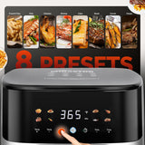 MIRASTON 5.8QT Digital Air Fryer with Viewable Window, Adjust Temp & Timer, Air Frying, Reheat, Easy for Frozen Food, Snacks, Dinner