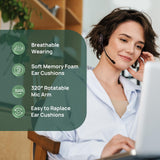 Wireless Headset with 4" Screen, DECT Headset for Teams, Zoom Skype Certified, Bluetooth Headset with 525ft Range, Full-Duplex Speaker,14h Call Time Yealink