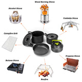 29pcs Camping Cookware Mess Kit, Non-Stick Lightweight Pots Pan Kettle, Collapsible Water Container and Bucket Odoland