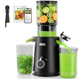 ECOSELF Juicer Machines Easy to Clean, With Wide Mouth & Large Feed Chute For Whole Fruits & Vegetables, Slow Masticating Juicer Hands-Free, Quiet Motor, Cold Press Juicer For Family, With Pusher