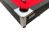 RACK Draco 7-Foot Tournament Billiard/Pool Table (Red Felt with Black Body) for Competitive Players!