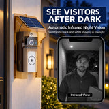 Wireless Video Doorbell Camera with Chime, WiFi & Solar Charging Rain Cover