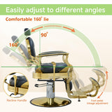 Barber Chair Hair Salon Chair,Heavy Duty 700 LBS, for Hair Stylist Barber Beauty Tattoo Massage(Golden Black)