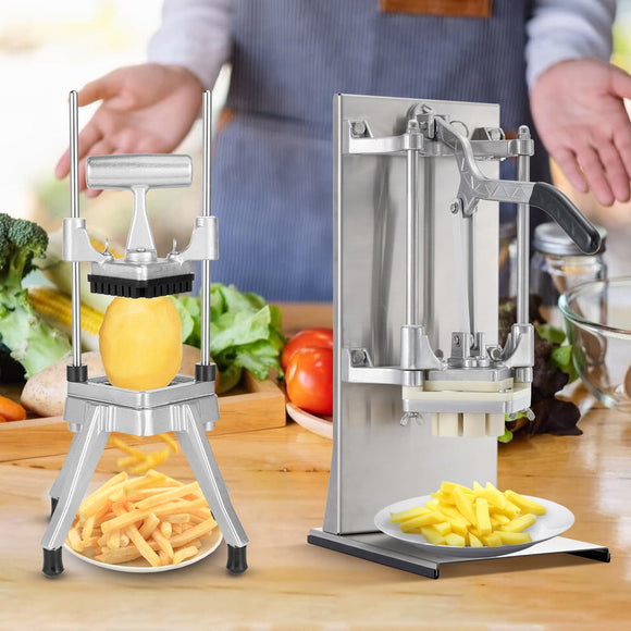 Commercial Manual French Fry Cutter - Stainless Steel Chopper Vegetable and Lemon Potato Cutter POWLAB