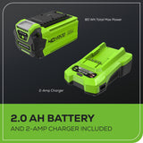 Greenworks 40V Cordless String Trimmer + Leaf Blower Combo Kit, 2.0Ah Battery and Charger Included