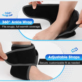 Cordless Ankle Heating Pad for Pain Relief, Foot and Ankle Massage for Circulation, Rechargeable Neuropathy Foot Massager Heated Ankle Wrap, Black