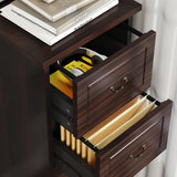 Tribesigns 4-Drawer File Filing Cabinet, Vertical File Cabinet Office Wood Filing Cabinet for A4 /Letter Size Narrow Tall File Storage, Walnut