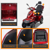 Heavy Duty 4 Wheel Mobility Scooters for Seniors, 1000W Powerful Motor Electric Mobility Scooter, 60V 20Ah All Terrain Mobility Scooters for Travel with Safety Belt/Charger/Basket/Rearview Mirror