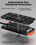 Outdoor Power Strip Waterproof IPX6, Outlet Extender, 8 AC+4USB