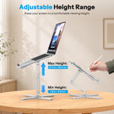 OMOTON LA10 360° Rotating Laptop Stand Riser Foldable for Desk, Silver
