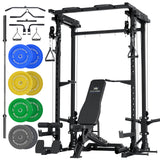 MAJOR FITNESS Drone3 Power Rack, 2500lbs Multi-Function Home Gym Squat Rack with Dual Pulley System
