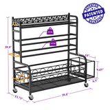 XXL-Dumbbell Rack Weight Rack for Dumbbells, VOPEAK Home Gym Storage Rack for Yoga Mat Kettlebells and Strength Training Equipment, Weight Storage Holder Stand Rack for Dumbbells with Wheels