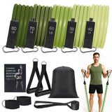Exercise Resistance Bands with Handles for Working Out 300 lbs Workout Bands Set with Door Anchor for Physical Therapy, Yoga, Pilates, Green